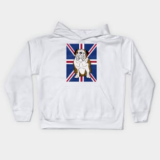 British Bulldog Union jack, Gift for english bulldog owner Kids Hoodie